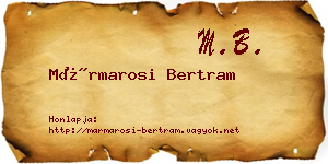 Mármarosi Bertram névjegykártya
